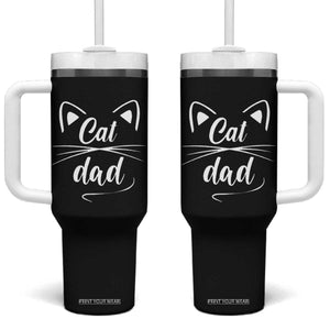 Cat Dad Gift Tumbler With Handle Cat Lover Fathers Day TB10 One Size: 40 oz Black Print Your Wear