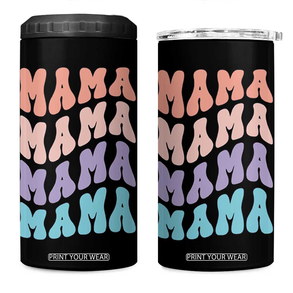 Groovy Mama 4 in 1 Can Cooler Tumbler Gift For Mothers Day Christmas New Mom TB10 One Size: 16 oz Black Print Your Wear