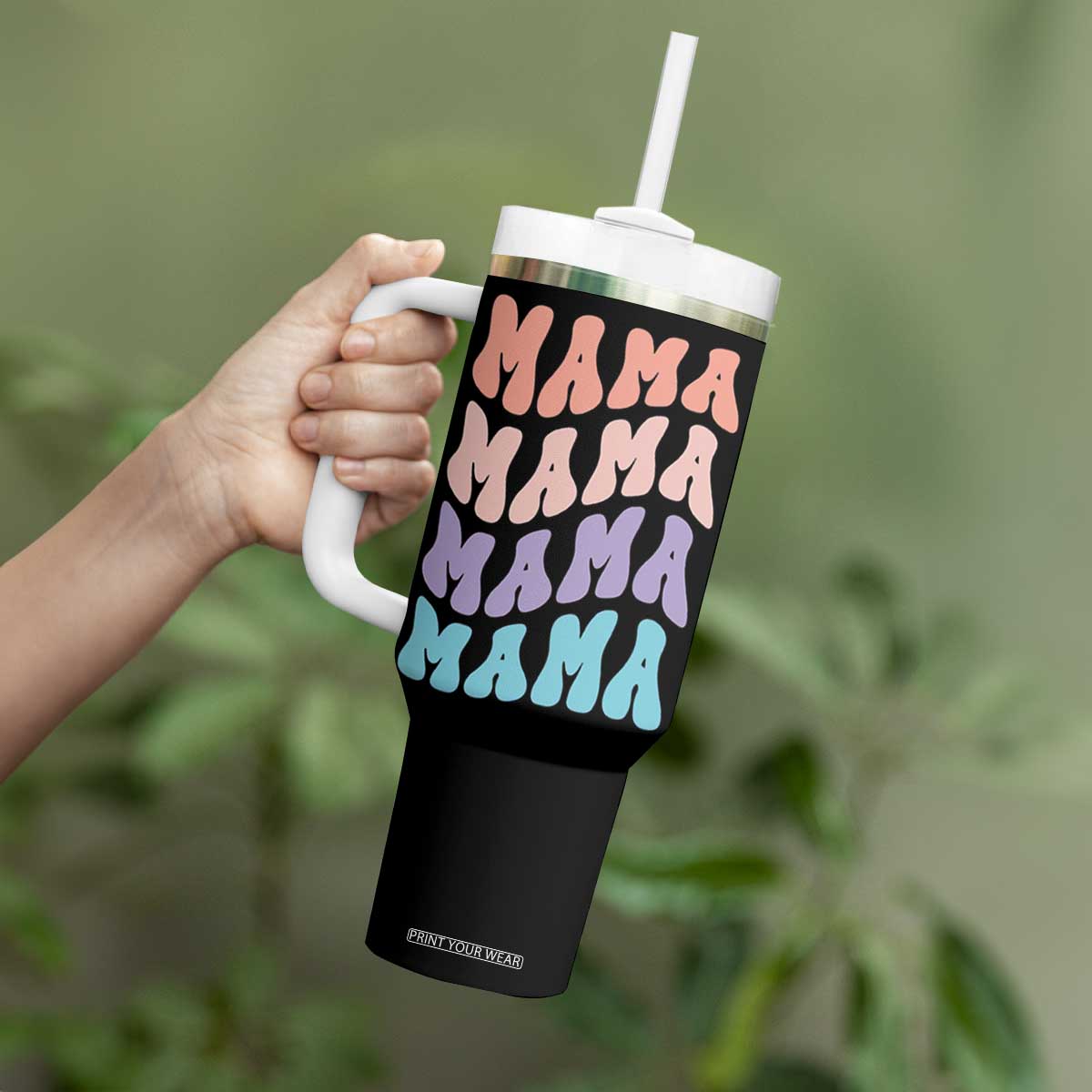 Groovy Mama Tumbler With Handle Gift For Mothers Day Christmas New Mom TB10 Print Your Wear