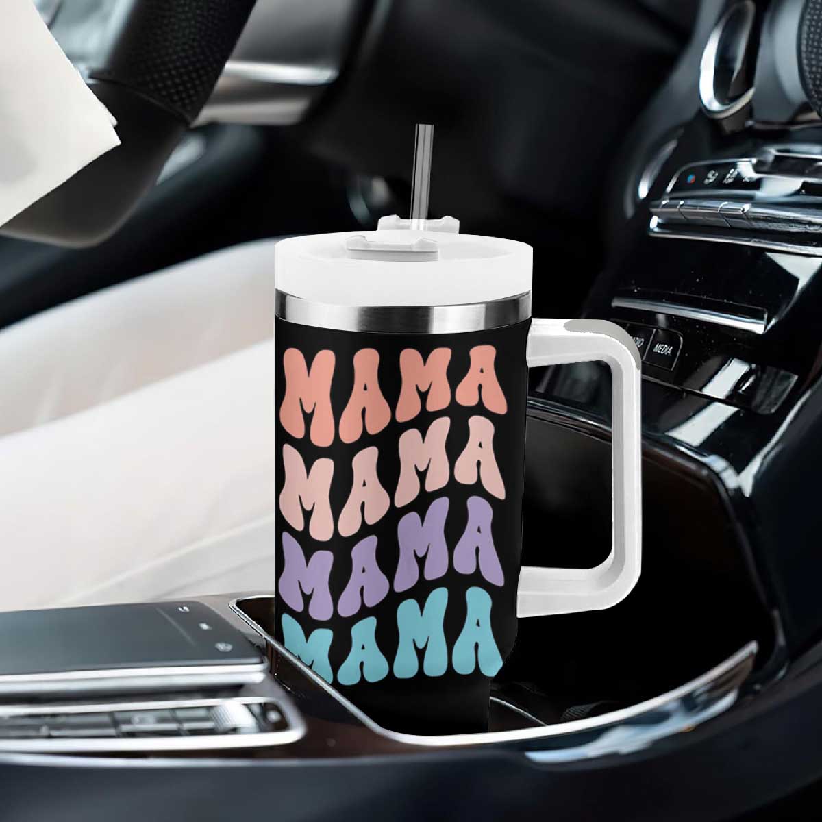 Groovy Mama Tumbler With Handle Gift For Mothers Day Christmas New Mom TB10 Print Your Wear