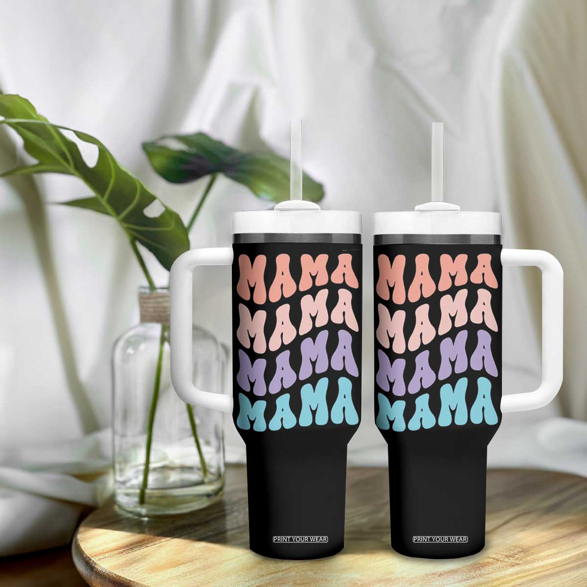 Groovy Mama Tumbler With Handle Gift For Mothers Day Christmas New Mom TB10 Print Your Wear