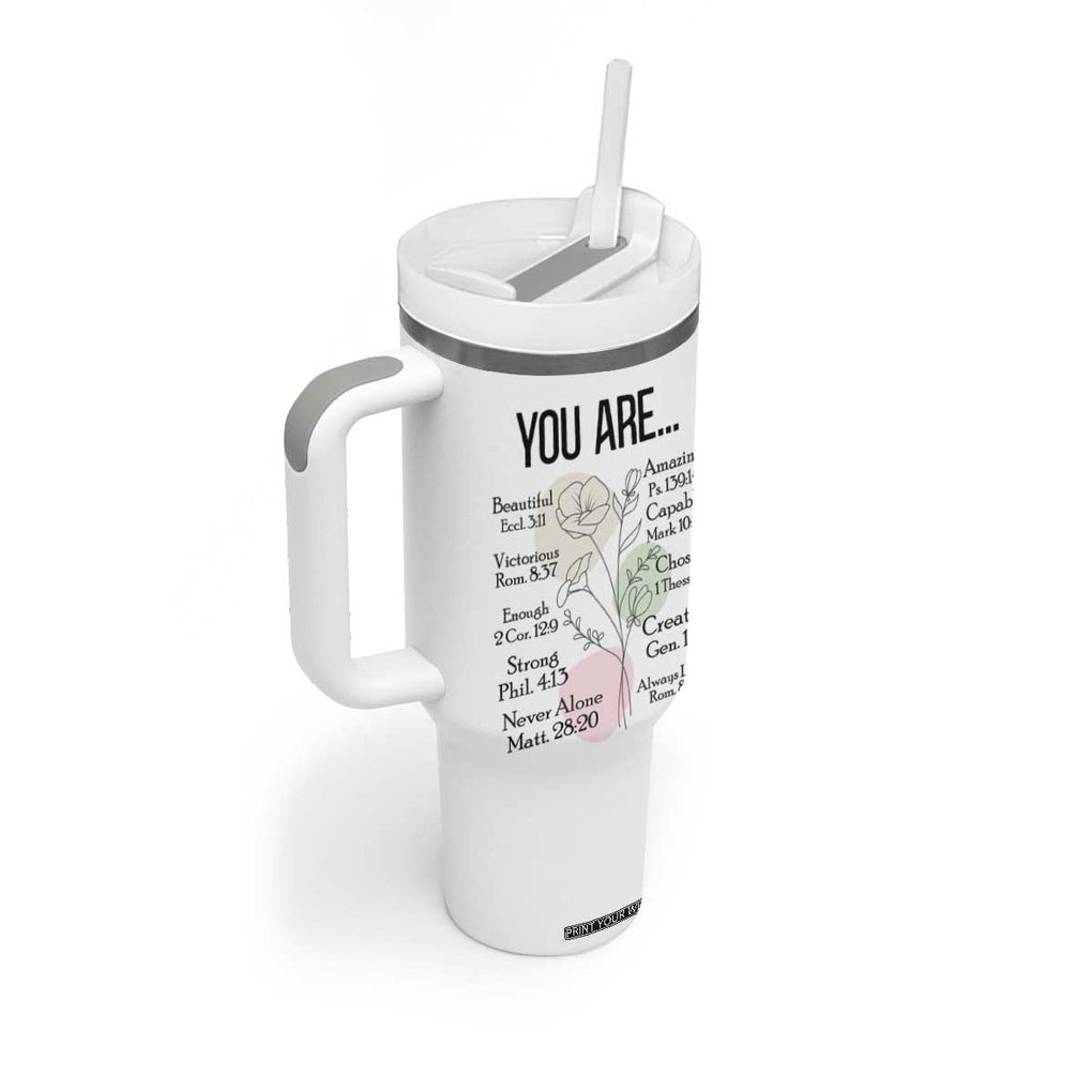 Christian Tumbler With Handle Religious Self Care Inspiration Gifts Inspirational Scripture Cup with Bible Verse TB10 Print Your Wear