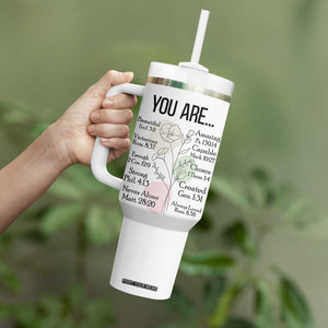 Christian Tumbler With Handle Religious Self Care Inspiration Gifts Inspirational Scripture Cup with Bible Verse TB10 Print Your Wear