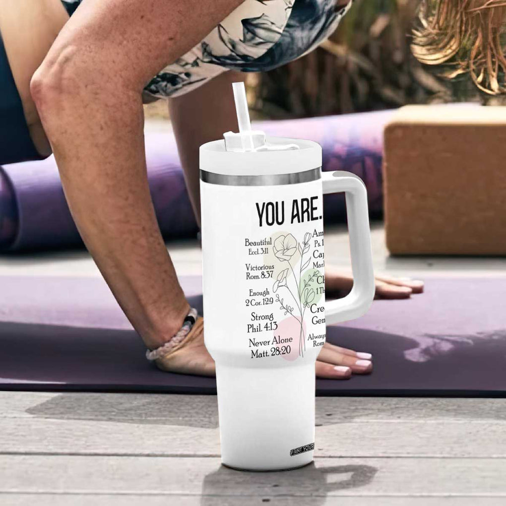 Christian Tumbler With Handle Religious Self Care Inspiration Gifts Inspirational Scripture Cup with Bible Verse TB10 Print Your Wear