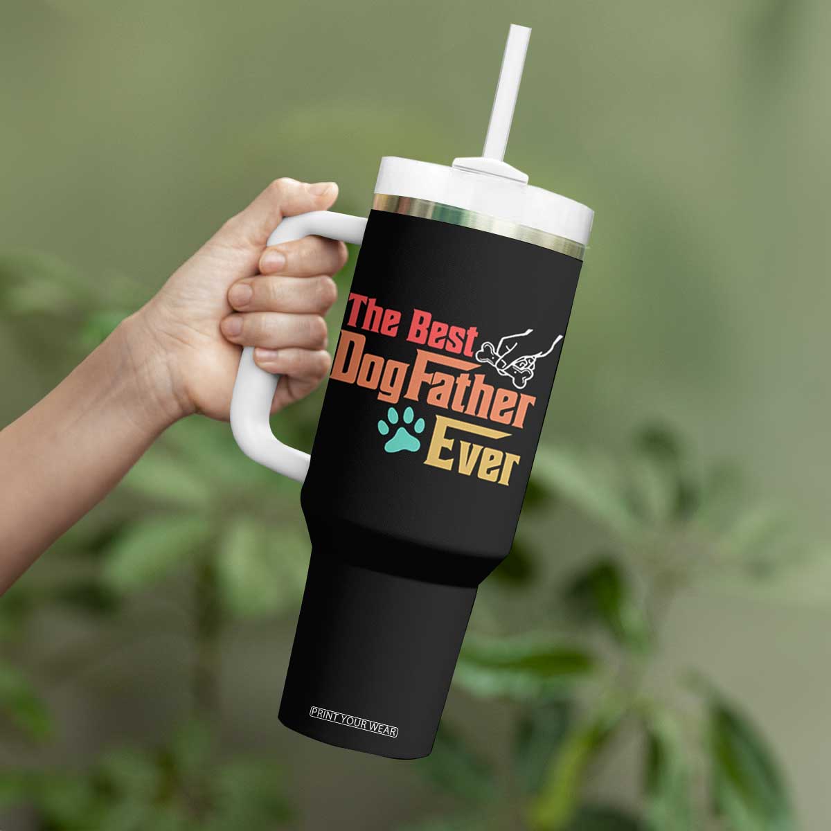 Best Dog Dad Ever Tumbler With Handle Vintage Gifts for Dog Dad Fathers Day Gift TB10 Print Your Wear