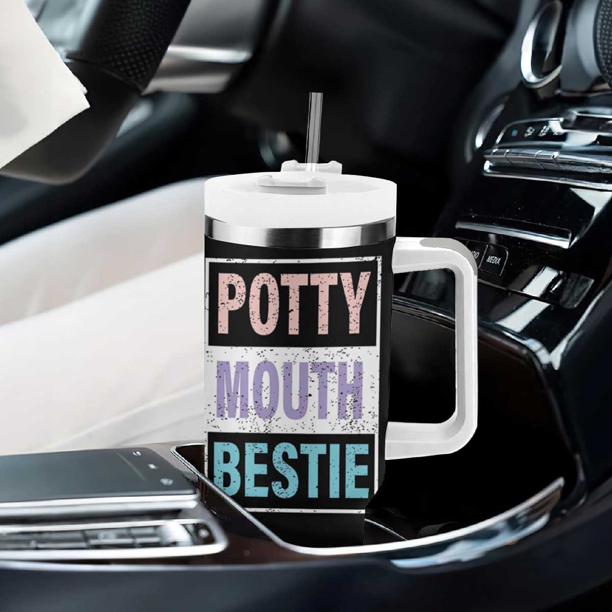 Funny Bestie Gifts Tumbler With Handle Potty Mouth Gag Gifts For Women Best Friend BFF Work Bestie TB10 Print Your Wear