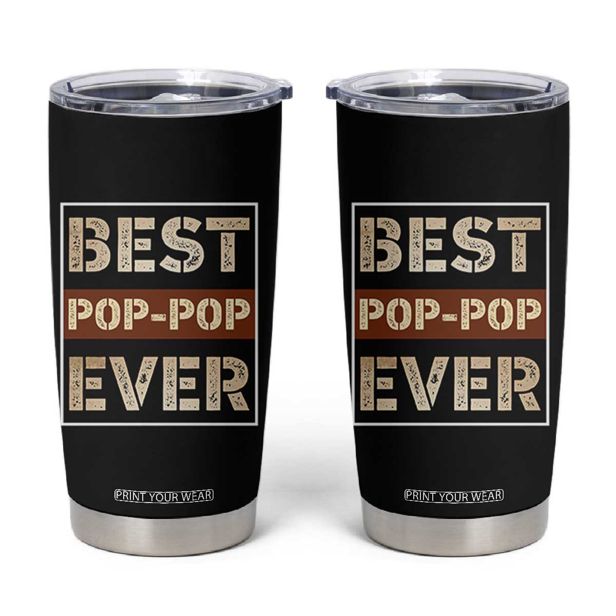 Pop Pop Gifts Tumbler Cup Best Pop-Pop Ever Fathers Day Poppop Gifts from Grandkids TB10 Black Print Your Wear