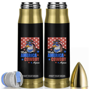 Funny Cowboy Bullet Tumbler Make American Cowboy Again Western Eagle TB10 Black Print Your Wear