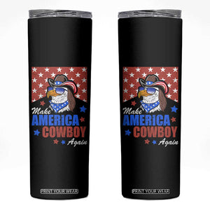 Funny Cowboy Skinny Tumbler Make American Cowboy Again Western Eagle TB10 Black Print Your Wear