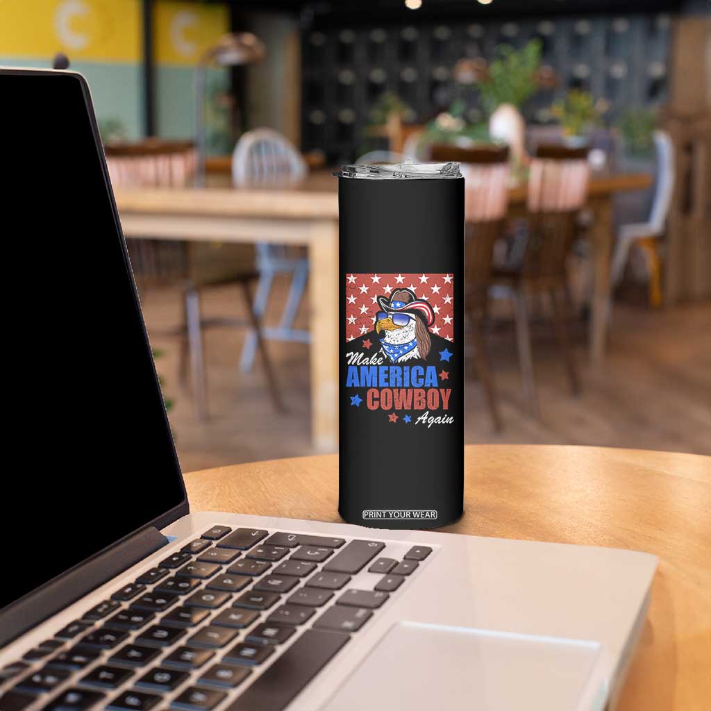 Funny Cowboy Skinny Tumbler Make American Cowboy Again Western Eagle TB10 Print Your Wear
