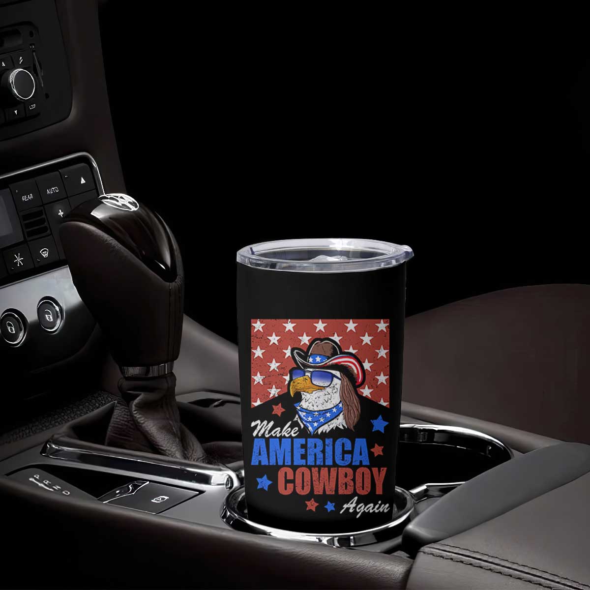 Funny Cowboy Tumbler Cup Make American Cowboy Again Western Eagle TB10 Print Your Wear