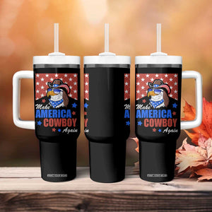 Funny Cowboy Tumbler With Handle Make American Cowboy Again Western Eagle TB10 Print Your Wear