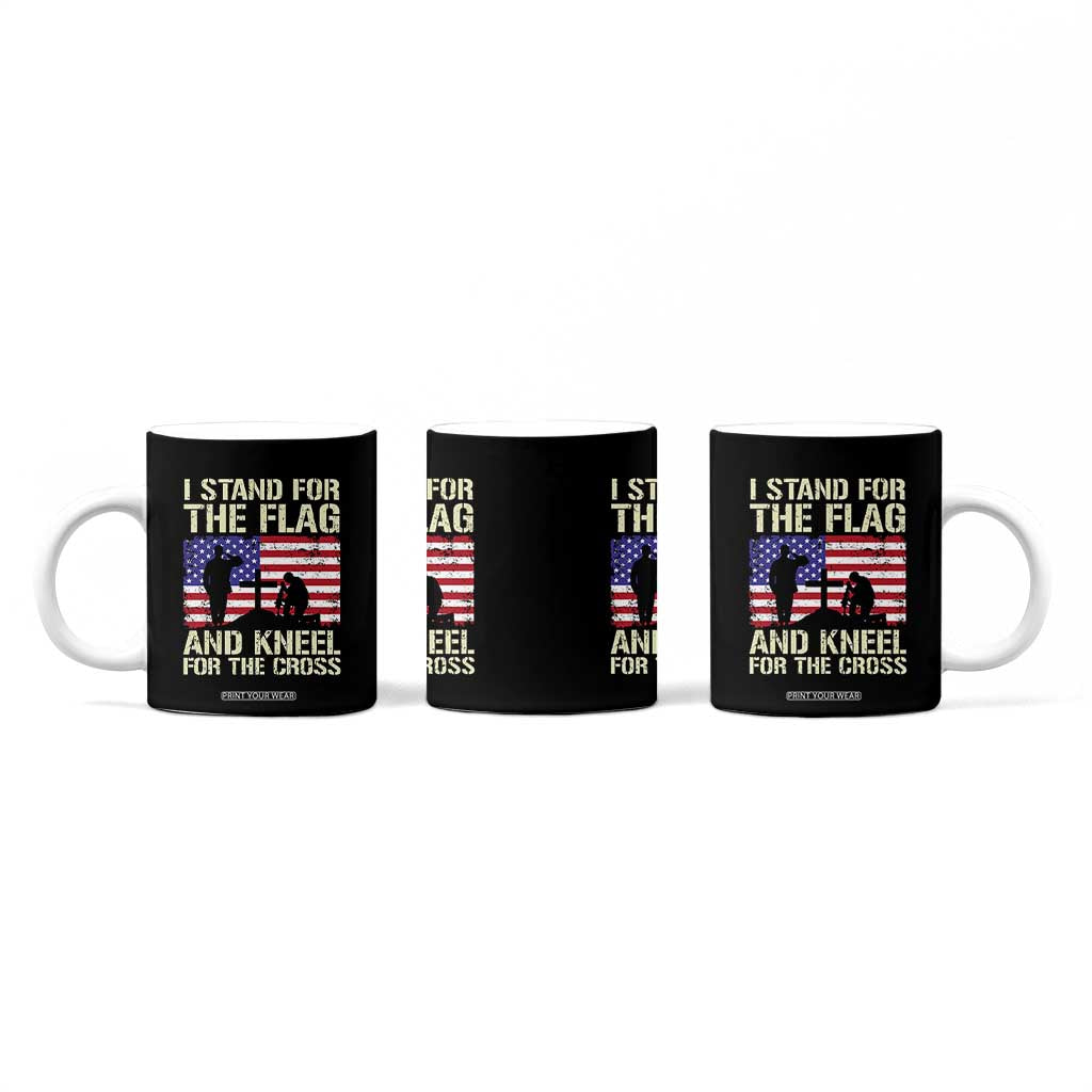 Stand For The Flag Kneel For The Cross Coffee Mug American Flag 4th Of July Patriotic Christian Faith TB10 Print Your Wear