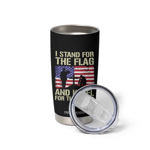 Stand For The Flag Kneel For The Cross Tumbler Cup American Flag 4th Of July Patriotic Christian Faith TB10 Print Your Wear