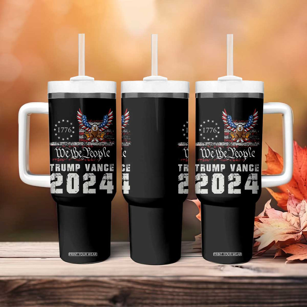 Trump Vance 2024 Tumbler With Handle For President VP USA Election Patriotic US Eagle TB10 Print Your Wear