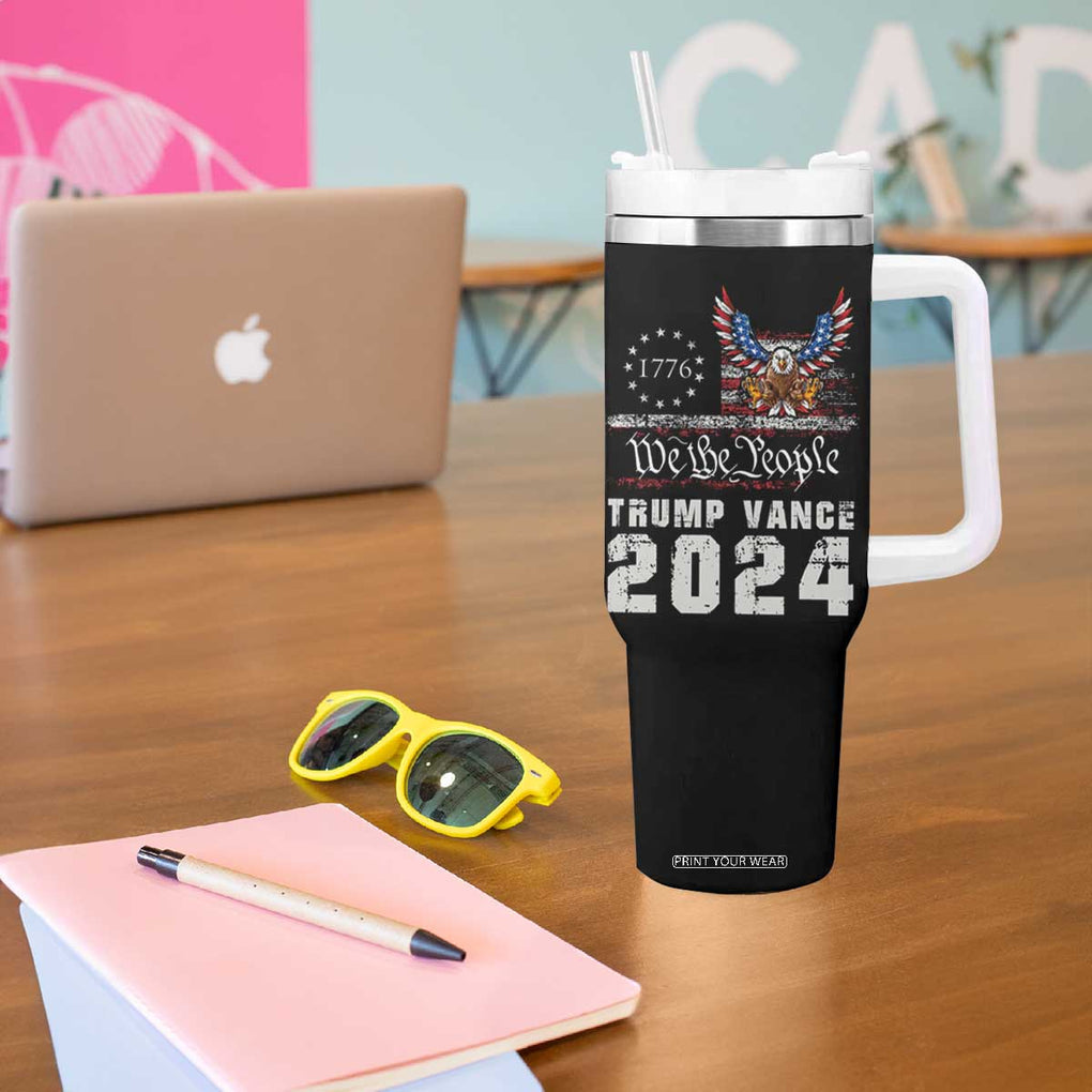 Trump Vance 2024 Tumbler With Handle For President VP USA Election Patriotic US Eagle TB10 Print Your Wear