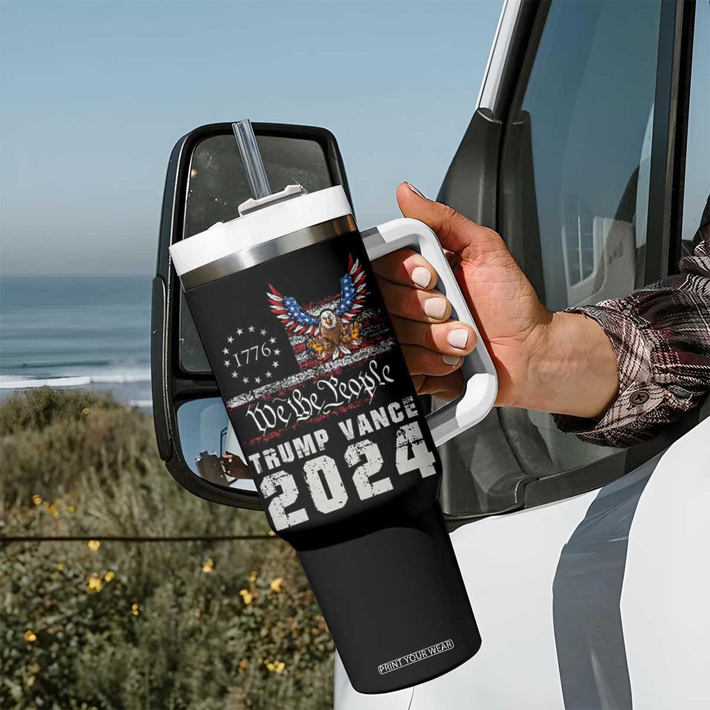 Trump Vance 2024 Tumbler With Handle For President VP USA Election Patriotic US Eagle TB10 Print Your Wear