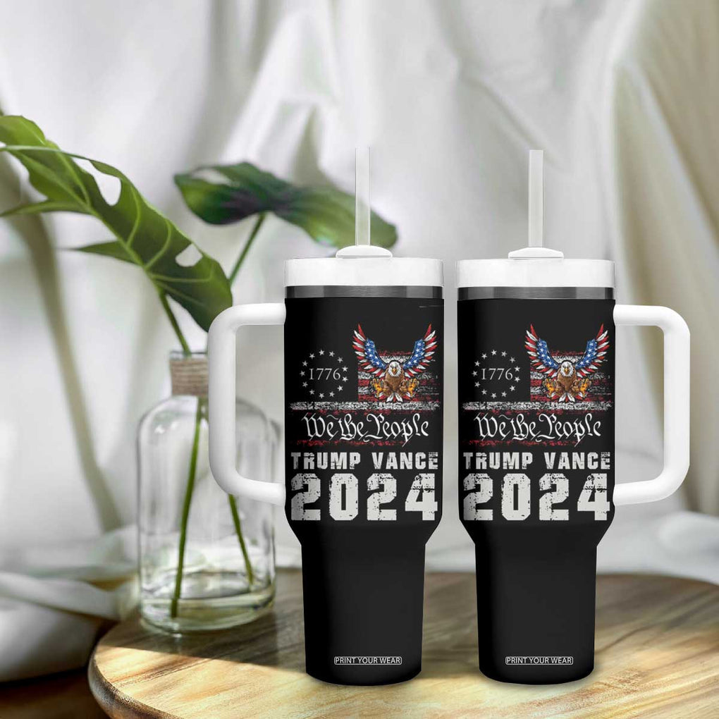 Trump Vance 2024 Tumbler With Handle For President VP USA Election Patriotic US Eagle TB10 Print Your Wear