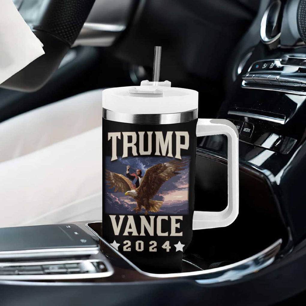Trump Vance 2024 Tumbler With Handle For President VP USA Election Patriotic US Flag Eagle TB10 Print Your Wear