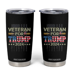 Dad Grandpa Veteran For Trump 2024 Tumbler Cup 4th Of July American USA Flag TB10 Black Print Your Wear