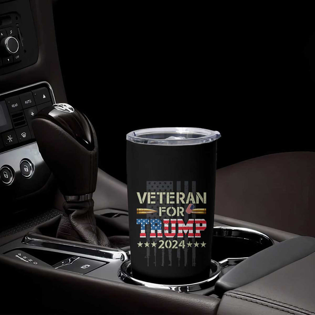 Dad Grandpa Veteran For Trump 2024 Tumbler Cup 4th Of July American USA Flag TB10 Print Your Wear