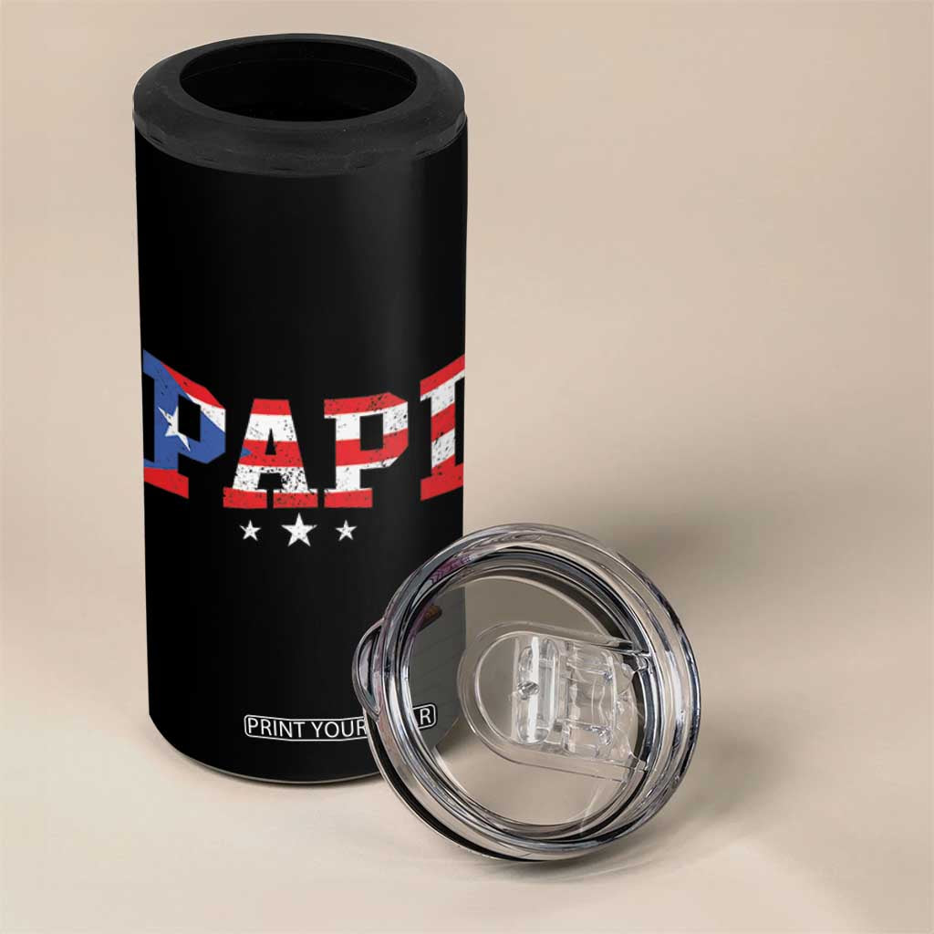 Puerto Rican Papi 4 in 1 Can Cooler Tumbler Dad Puerto Rico Pride Boricua Father's Day TB10 Print Your Wear
