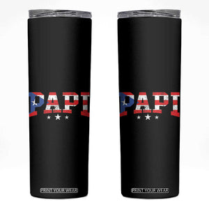 Puerto Rican Papi Skinny Tumbler Dad Puerto Rico Pride Boricua Father's Day TB10 Black Print Your Wear