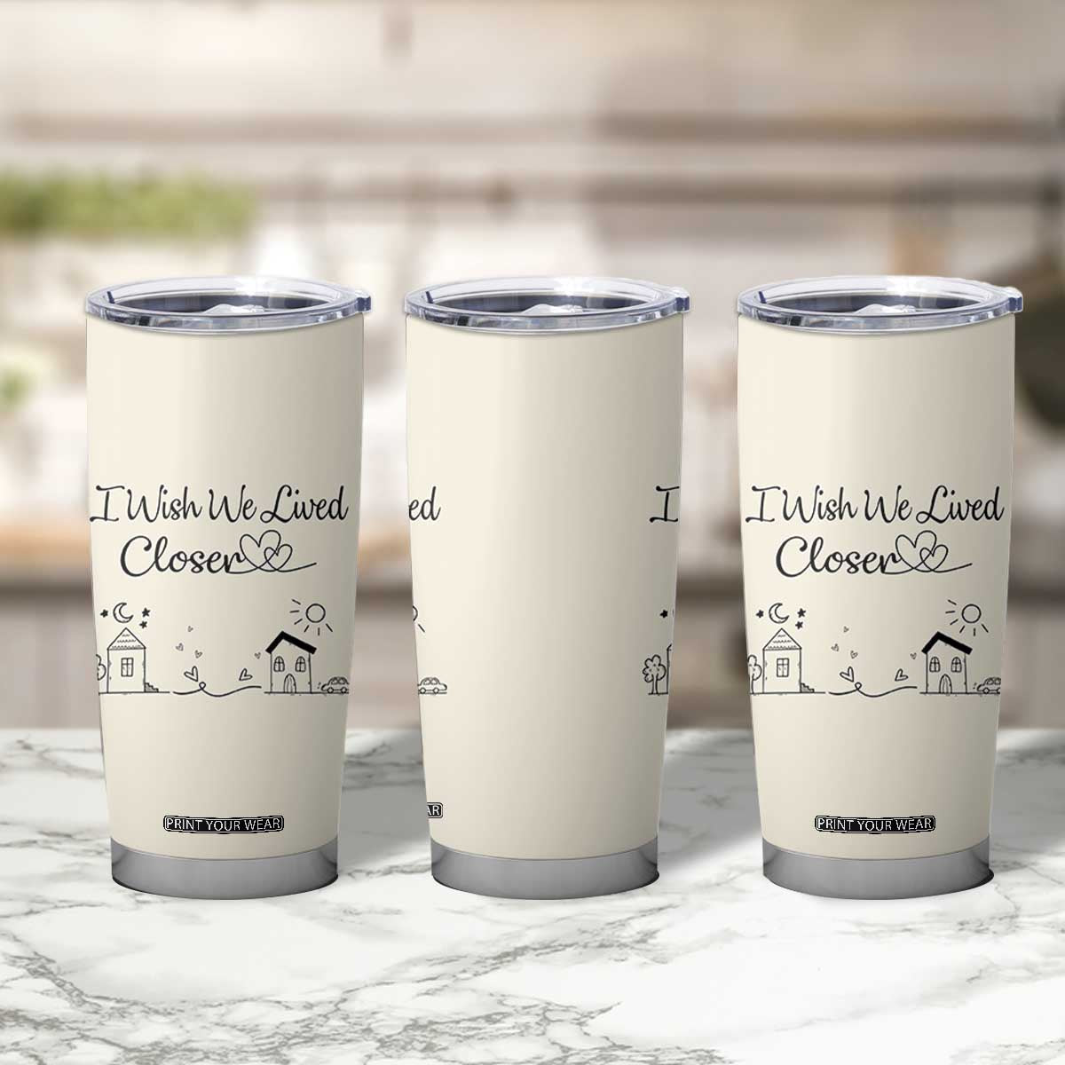 Long Distance Friends Gifts Tumbler Cup I Wish We Lived Closer Besties Sister Friendship Birthday Gift TB10 Print Your Wear