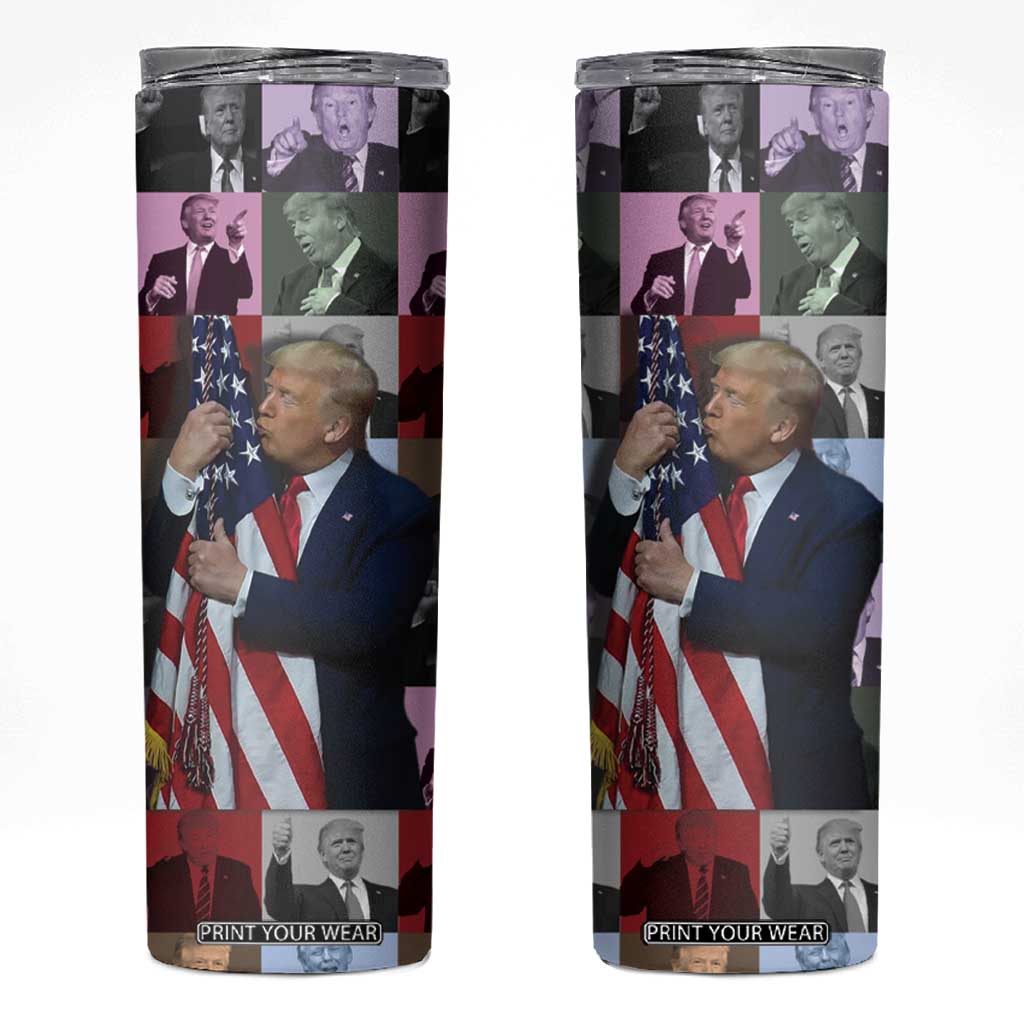 Donald Trump 2024 Skinny Tumbler 45 47 President Eras 4547 Take American Back TB10 White Print Your Wear