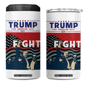 Donald Trump 2024 4 in 1 Can Cooler Tumbler Trump Assassination Attempt Fight Never Surrender Make America Great 2024 Campaign President Election TB10 One Size: 16 oz White Print Your Wear