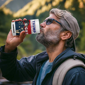 Donald Trump 2024 4 in 1 Can Cooler Tumbler Trump Assassination Attempt Fight Never Surrender Make America Great 2024 Campaign President Election TB10 Print Your Wear