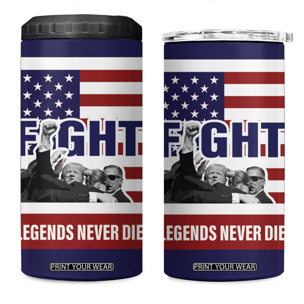 2024 Unstoppable Trump Survived Assassination Attempt Survivor 4 in 1 Can Cooler Tumbler Legend Never Die You Missed Trump Fight Fist Pump American Flag TB10 One Size: 16 oz Navy Print Your Wear