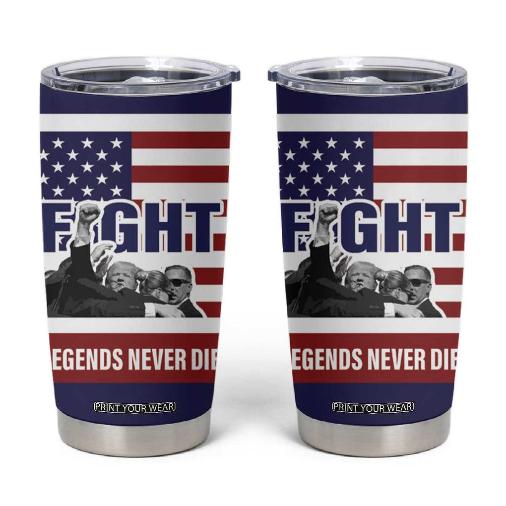 2024 Unstoppable Trump Survived Assassination Attempt Survivor Tumbler Cup Legend Never Die You Missed Trump Fight Fist Pump American Flag TB10 Navy Print Your Wear