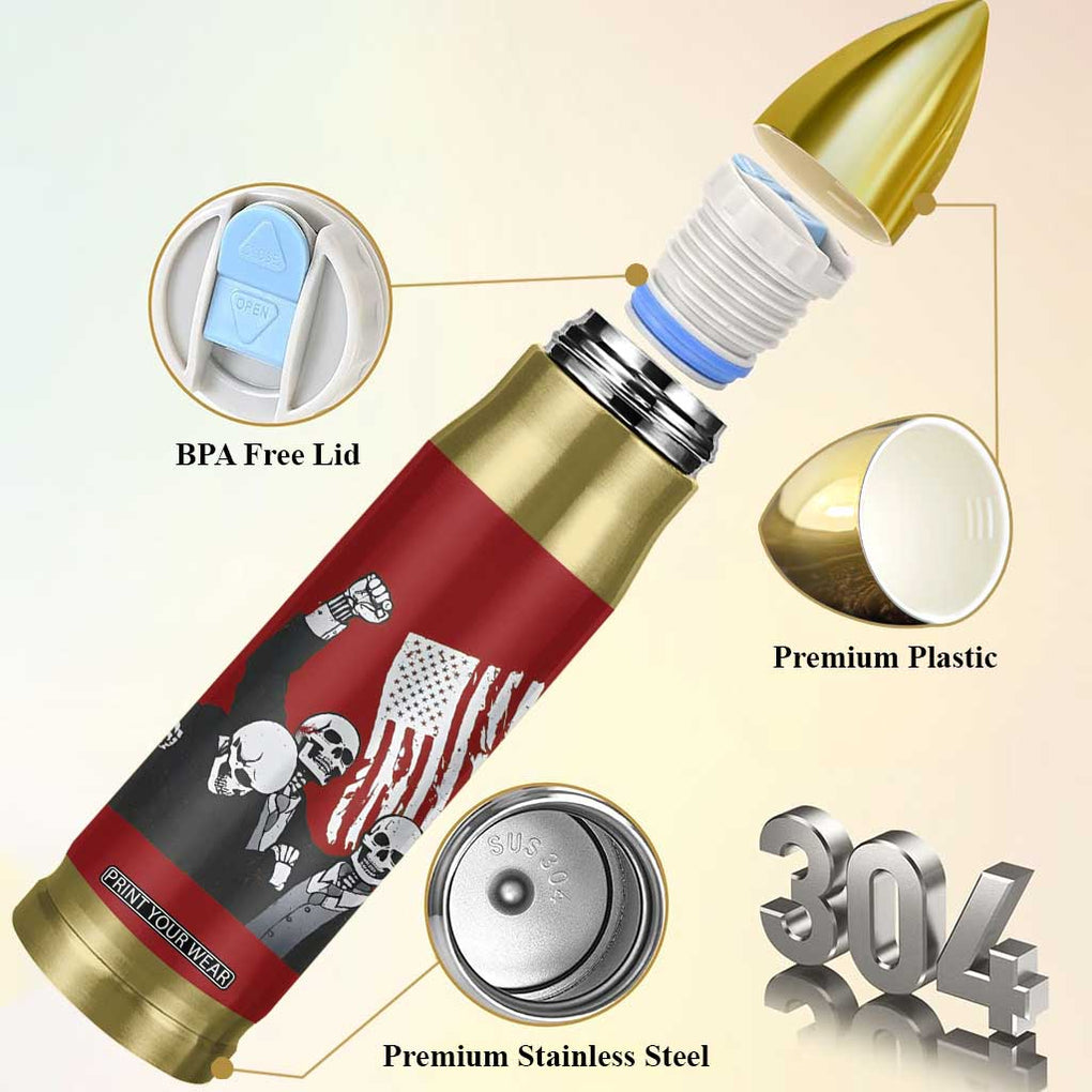 2024 Unstoppable Trump Skeleton Halloween Bullet Tumbler Survived Assassination Attempt Survivor You Missed Trump Fight Fist Pump American Flag TB10 Print Your Wear