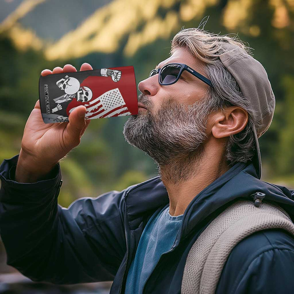 2024 Unstoppable Trump Skeleton Halloween 4 in 1 Can Cooler Tumbler Survived Assassination Attempt Survivor You Missed Trump Fight Fist Pump American Flag TB10 Print Your Wear