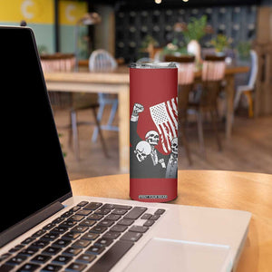 2024 Unstoppable Trump Skeleton Halloween Skinny Tumbler Survived Assassination Attempt Survivor You Missed Trump Fight Fist Pump American Flag TB10 Print Your Wear
