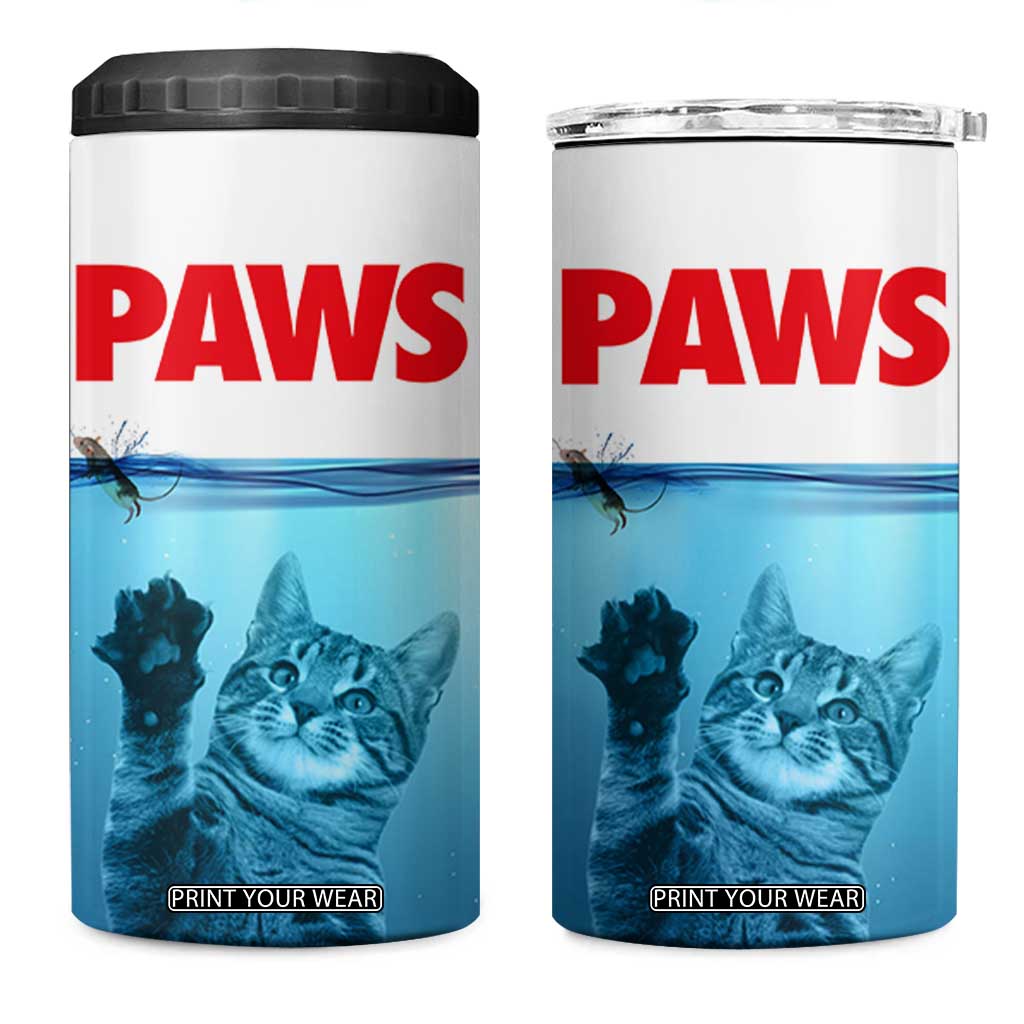 Paws Parody 4 in 1 Can Cooler Tumbler Cat Mouse Humorous Cat Chasing Mouse Kitten TB10 One Size: 16 oz Blue Print Your Wear