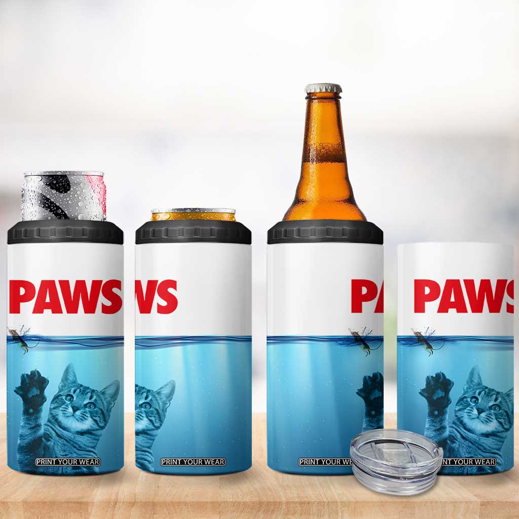Paws Parody 4 in 1 Can Cooler Tumbler Cat Mouse Humorous Cat Chasing Mouse Kitten TB10 Print Your Wear