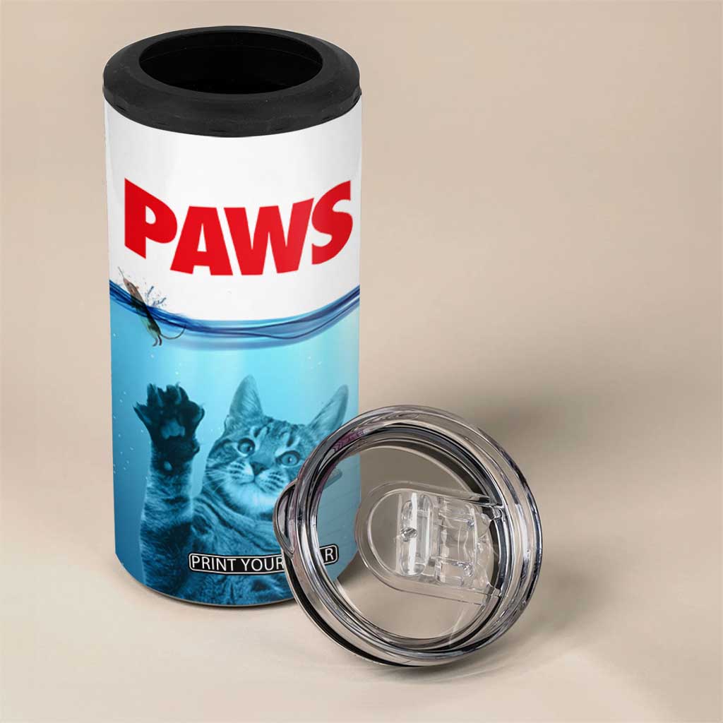 Paws Parody 4 in 1 Can Cooler Tumbler Cat Mouse Humorous Cat Chasing Mouse Kitten TB10 Print Your Wear