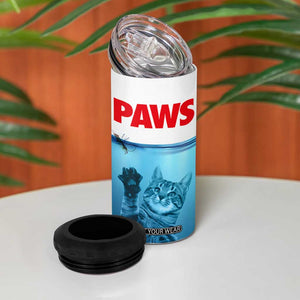 Paws Parody 4 in 1 Can Cooler Tumbler Cat Mouse Humorous Cat Chasing Mouse Kitten TB10 Print Your Wear