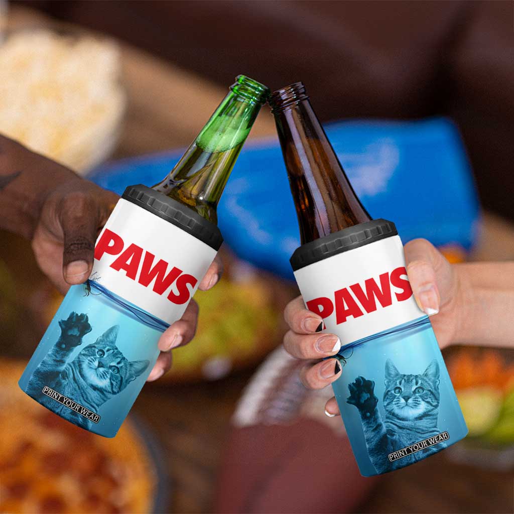 Paws Parody 4 in 1 Can Cooler Tumbler Cat Mouse Humorous Cat Chasing Mouse Kitten TB10 Print Your Wear