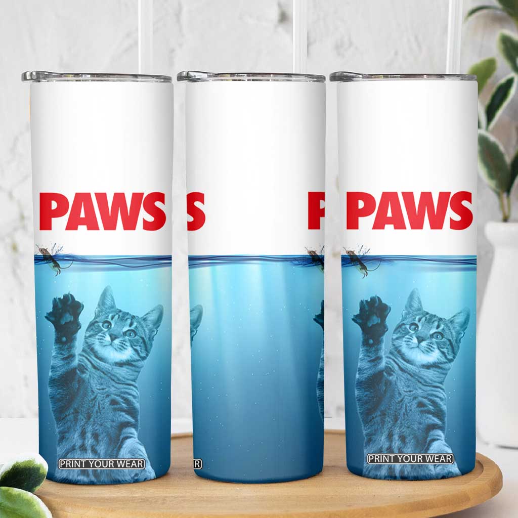 Paws Parody Skinny Tumbler Cat Mouse Humorous Cat Chasing Mouse Kitten TB10 Print Your Wear