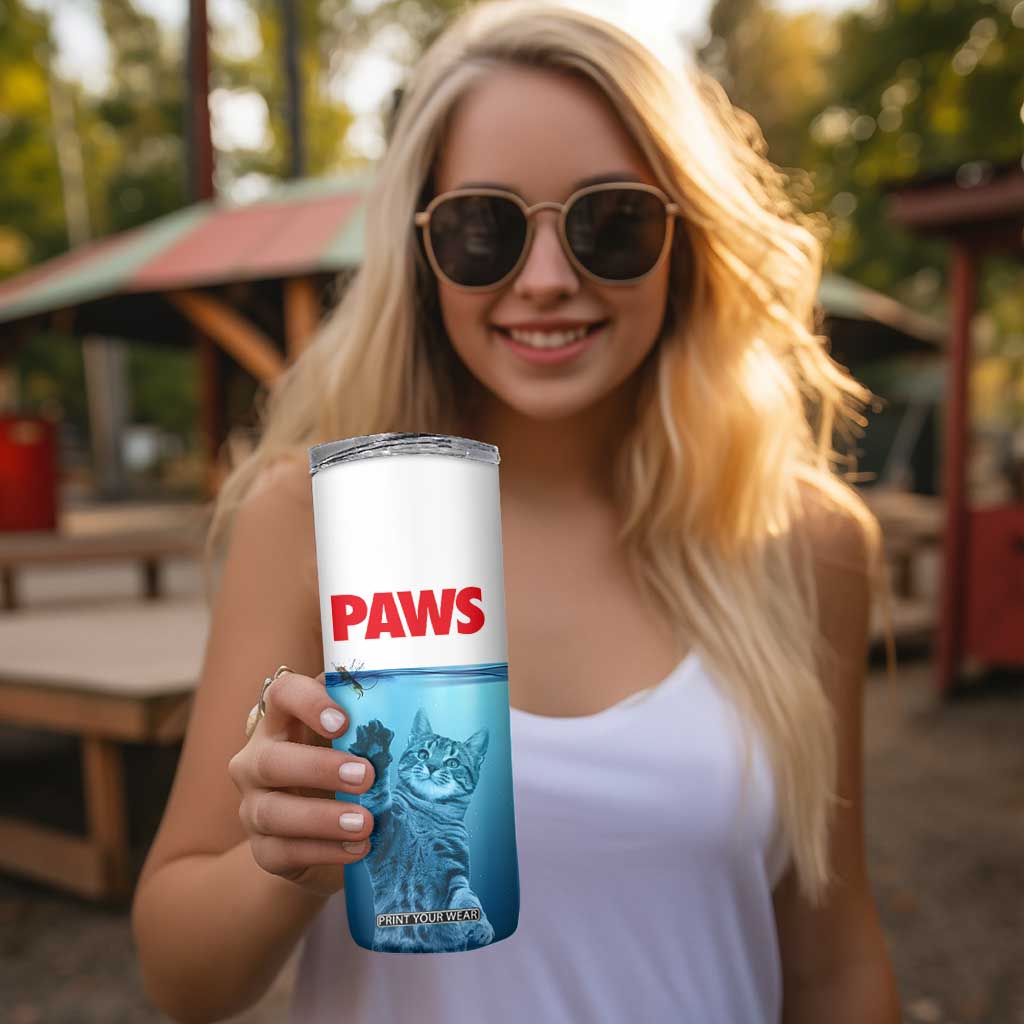 Paws Parody Skinny Tumbler Cat Mouse Humorous Cat Chasing Mouse Kitten TB10 Print Your Wear