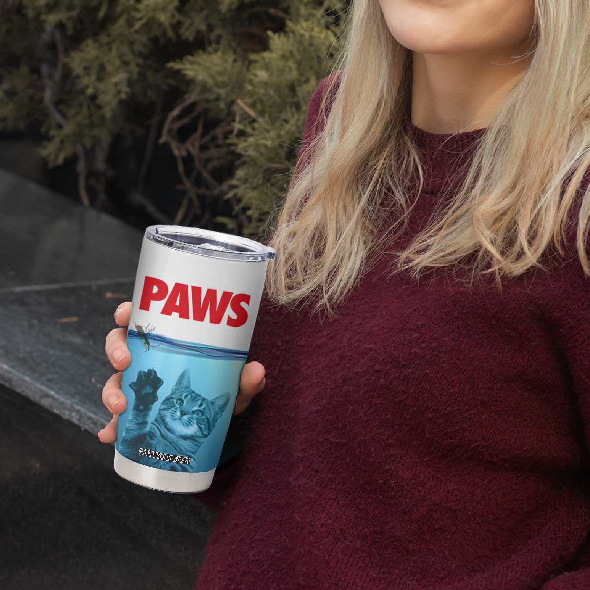 Paws Parody Tumbler Cup Cat Mouse Humorous Cat Chasing Mouse Kitten TB10 Print Your Wear