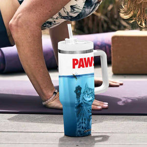Paws Parody Tumbler With Handle Cat Mouse Humorous Cat Chasing Mouse Kitten TB10 Print Your Wear