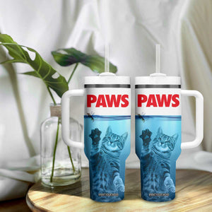Paws Parody Tumbler With Handle Cat Mouse Humorous Cat Chasing Mouse Kitten TB10 Print Your Wear