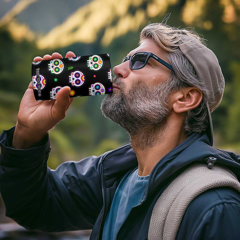 Personalized Sugar Skull 4 in 1 Can Cooler Tumbler Custom Name Da De Los Muertos Day Of The Dead Halloween Gift TB10 Print Your Wear