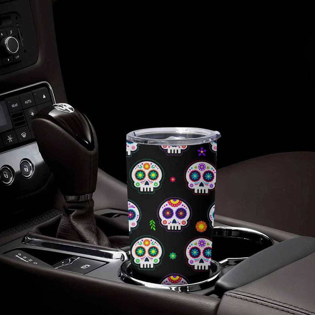 Personalized Sugar Skull Tumbler Cup Custom Name Da De Los Muertos Day Of The Dead Halloween Gift TB10 Print Your Wear