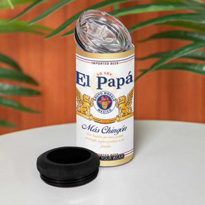 Fathers day Dia del Padre 4 in 1 Can Cooler Tumbler El Papa Mas Chingon Mexican Dad Husband Beer TB10 Print Your Wear