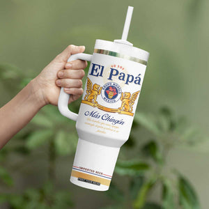 Mexican Dad Husband Beer Tumbler With Handle El Papa Mas Chingon Fathers day, Dia del Padre TB10 Print Your Wear